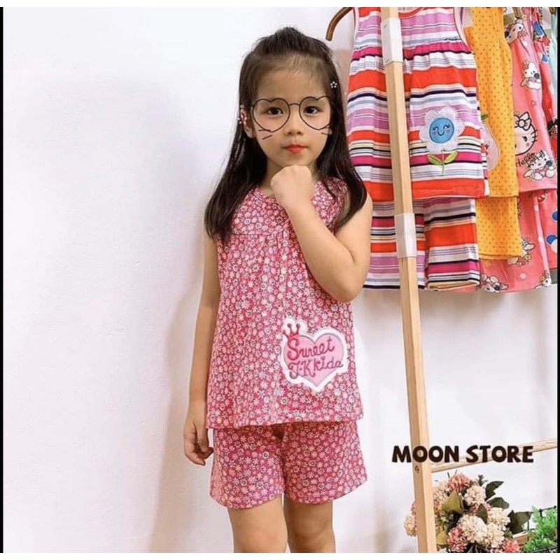 Bộ Cộc Mặc Nhà Cotton Bé Gái