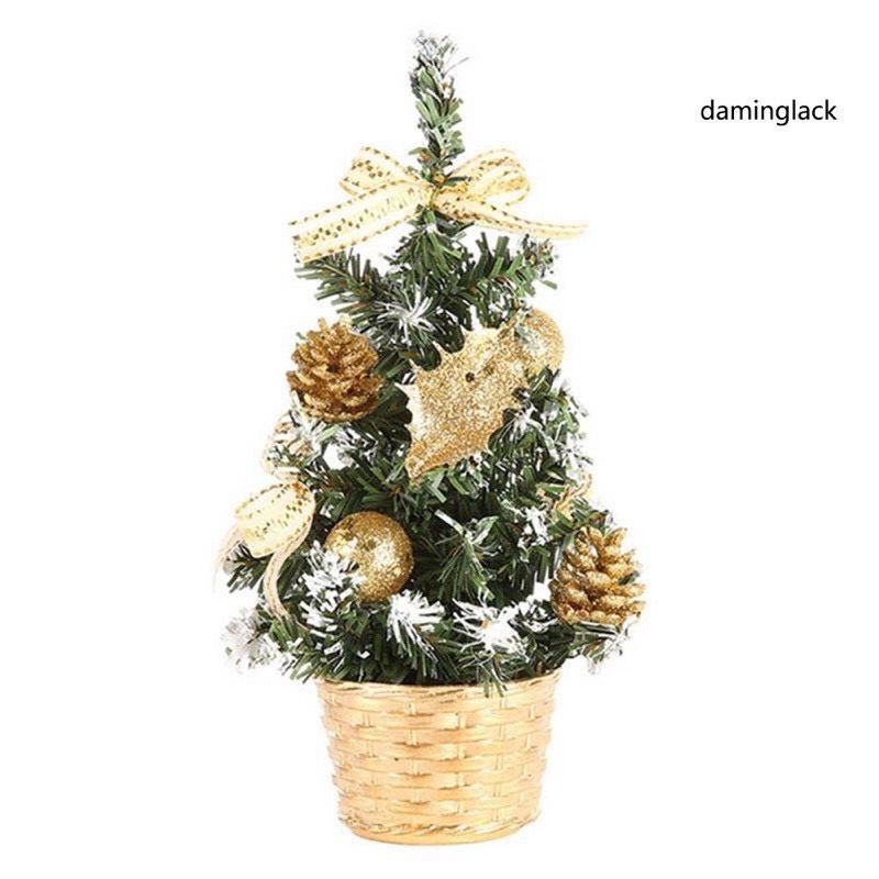 Noel- Cây thông mini trang trí 20cm có đèn nháy led 1m dùng pin