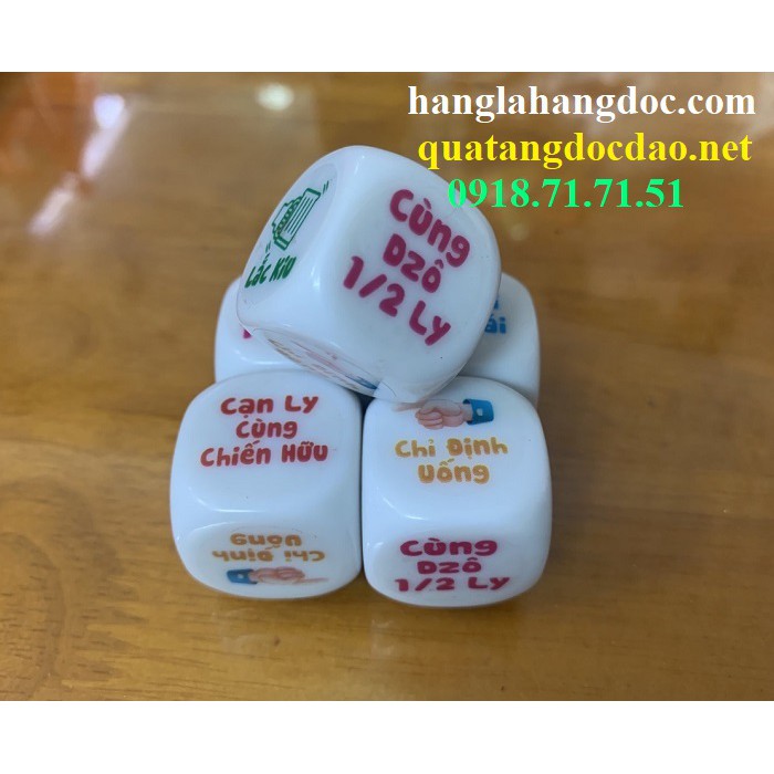 Xúc xắc uống bia rượu 06 mặt , hiệu lệnh ăn nhậu vui nhộn