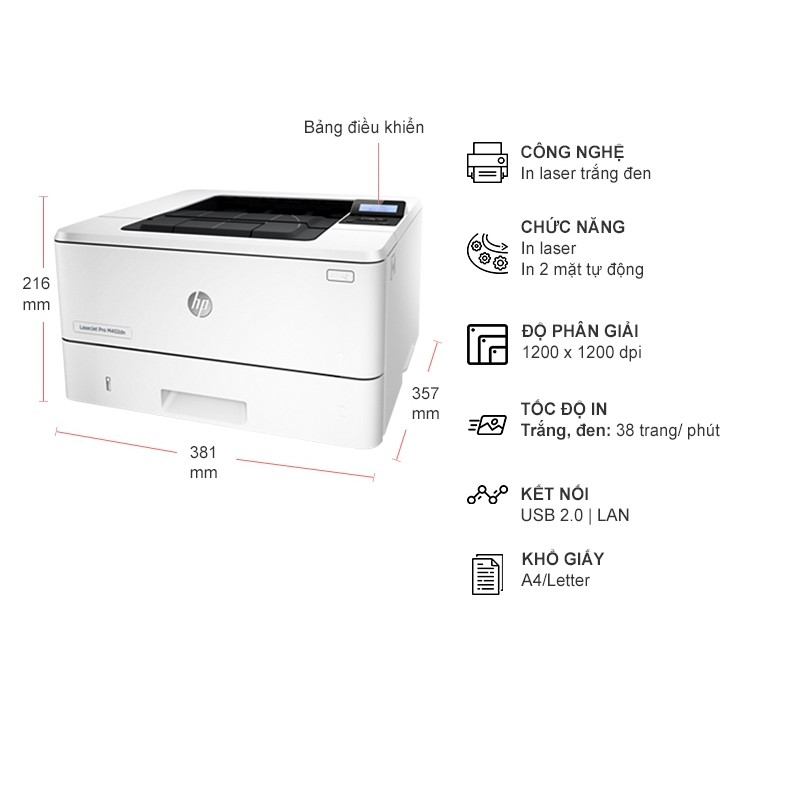 Máy In Laser HP LaserJet Pro M404DN - Hàng Nhập Khẩu Chính Hãng