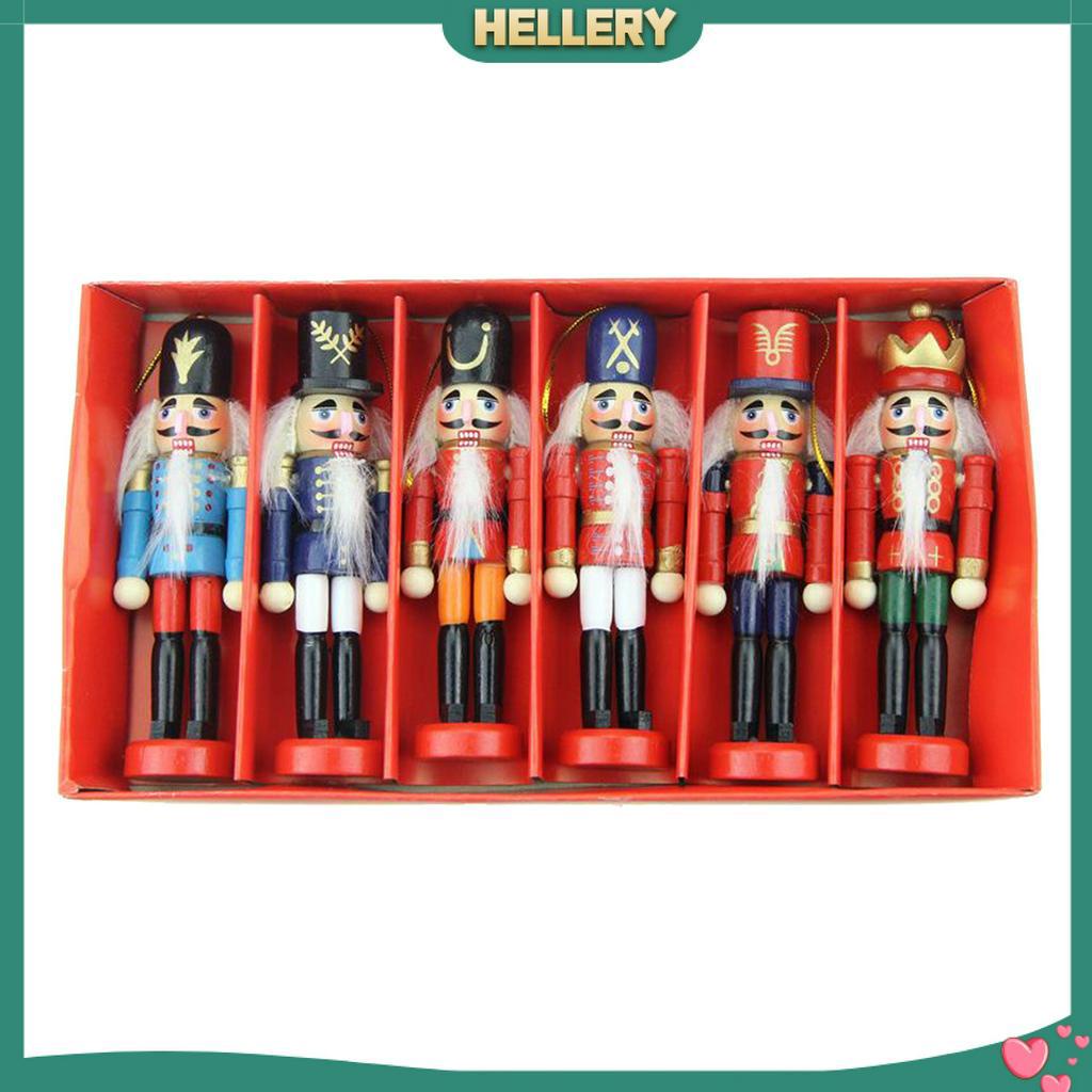 Set 6 Mô Hình Lính Mini Bằng Gỗ Dùng Trang Trí Giáng Sinh