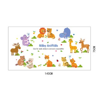Decal trang trí Thú Tiếng Anh vòng tròn