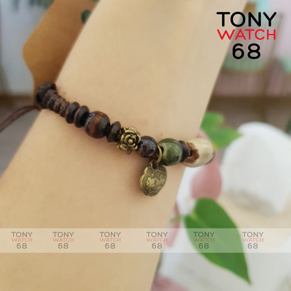 Vòng tay nữ dây rút thổ cẩm điệu đà chính hãng Tony Watch 68