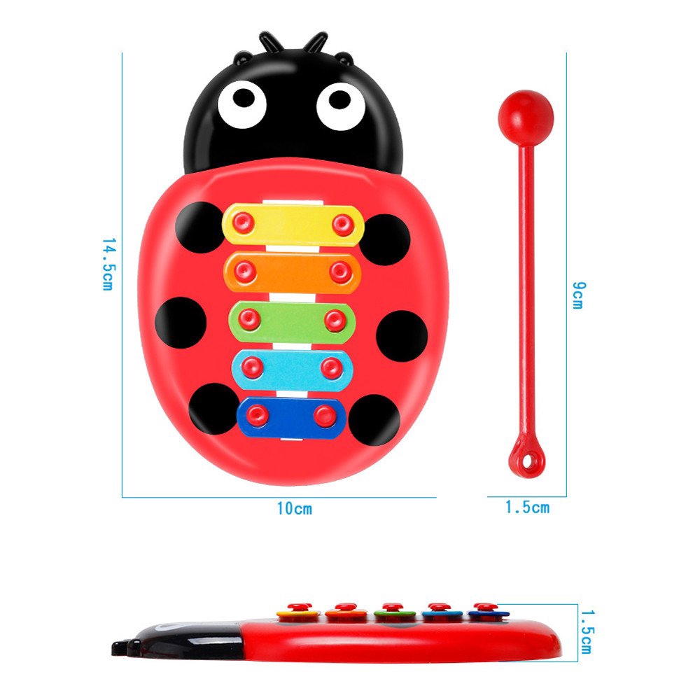 Multi-Color Xylophone Ladybird Knock On Piano Keyboard Early Education Musical Instrument Toy Pianos Keyboards