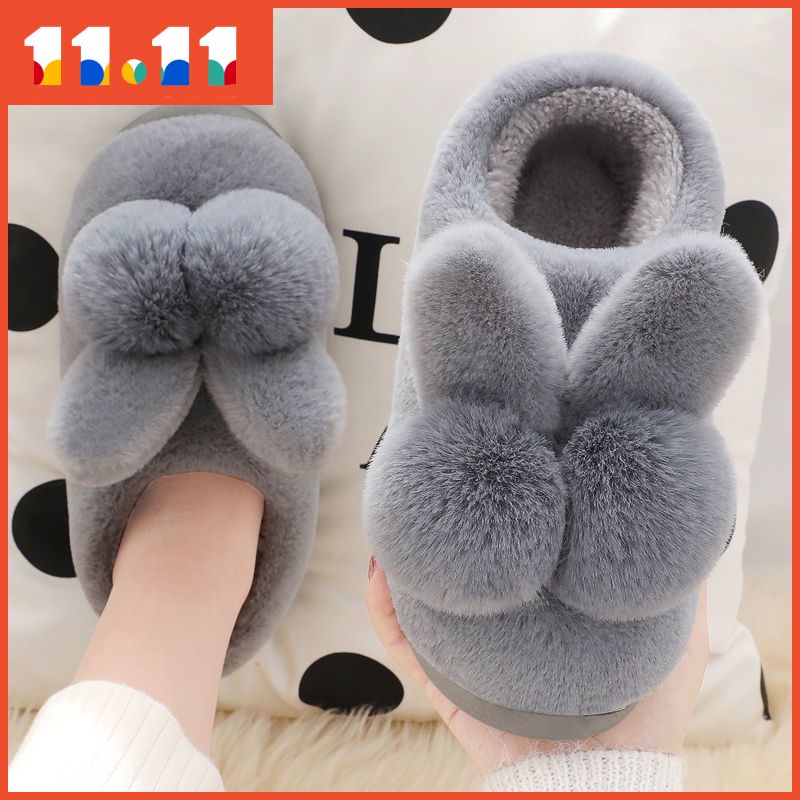 Dép bông đi trong nhà giữ ấm mùa đông chống trượt dễ thương cho nữ