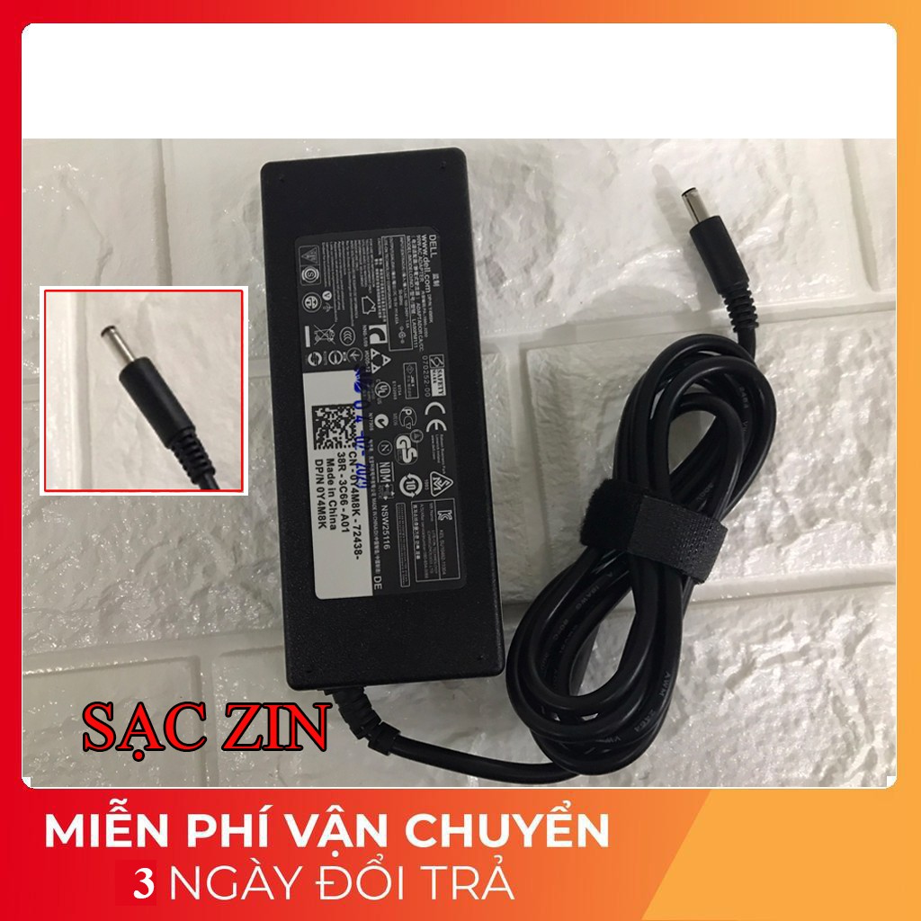 Sạc Laptop Dell 19.5V - 4.62A - 90W Chân Kim Nhỏ cho Dell 5568 3558 3458 Card Rời