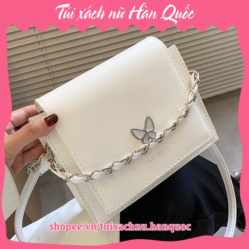 Túi xách nữ đẹp Hàn Quốc Túi xách nữ đeo chéo Họa tiết cánh bướm Da bóng Cao cấp Siêu đẹp công sở đi chơi đi làm HX01