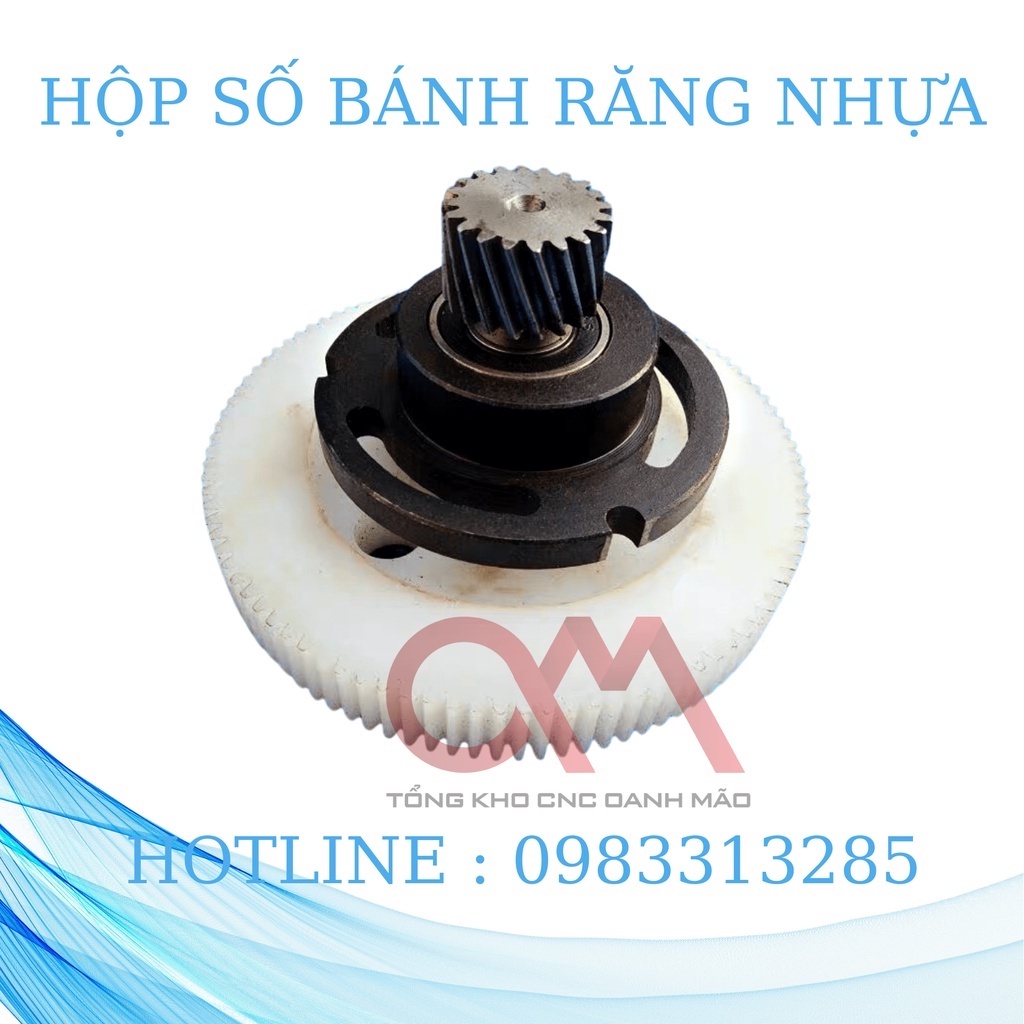 Hộp số bánh răng nhựa hộp số pulley tỷ lệ 1-5 trục răng 1.25M . cố ngắn - cổ dài - thẳng - chéo được dùng cho máy CNC