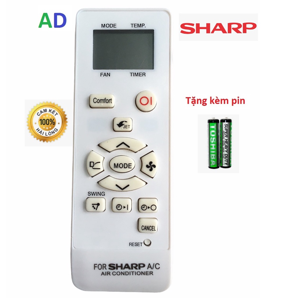 Điều khiển điều hòa Sharp EA CRMC-A907JBEZ loại tốt thay thế mã khiển zin theo máy - Tặng kèm pin - Remote Sharp