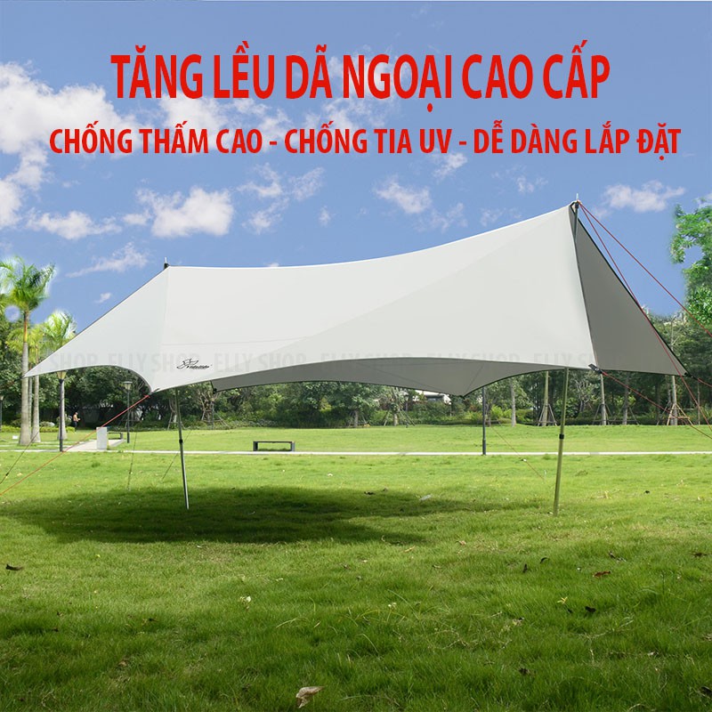 Tăng Lều Dã Ngoại Tấm Tăng Cắm Trại Lục Giác Chống Thấm, Chống Nắng, Dễ Dàng Di Chuyển Lắp Đặt Bạt Tăng Dã Ngoại VT168