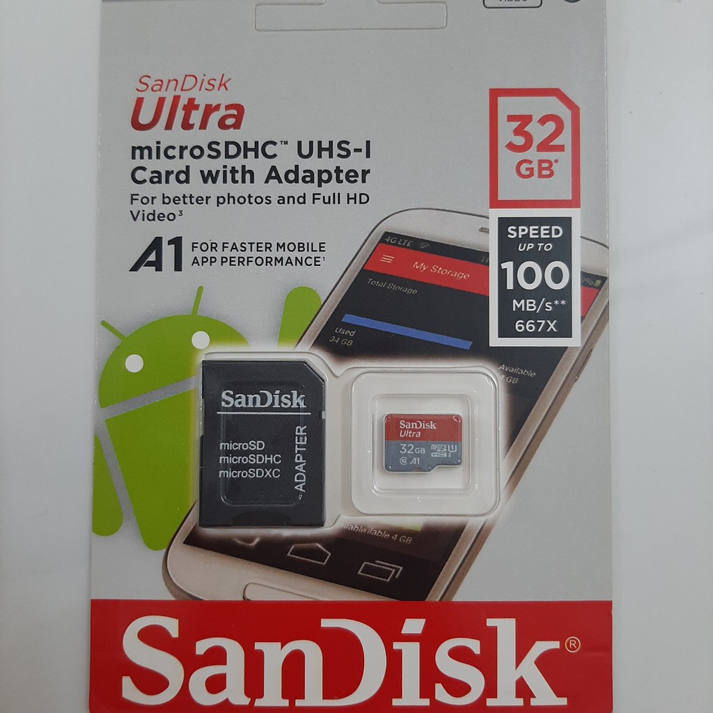 Thẻ nhớ MicroSDHC 64GB 32GB 16GB SanDisk Ultra Class 10  +TẶNG kèm ADAPTER