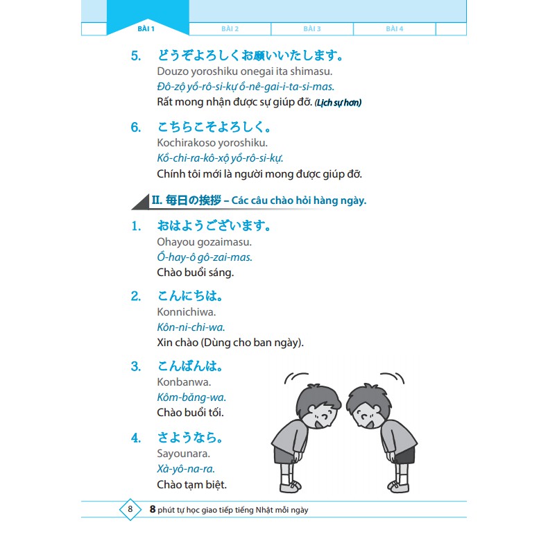 Sách - 8 phút tự học giao tiếp tiếng Nhật mỗi ngày