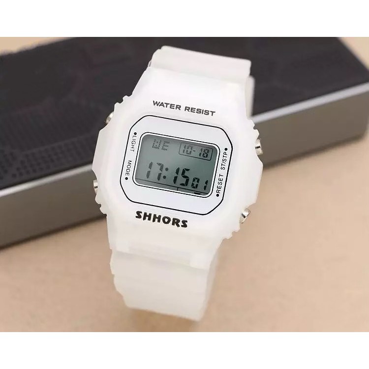 ĐỒNG HỒ NAM NƯ SHHORS VUÔNG 2 MÀU ĐEN TRẮNG D361 SIÊU ĐẸP | BigBuy360 - bigbuy360.vn