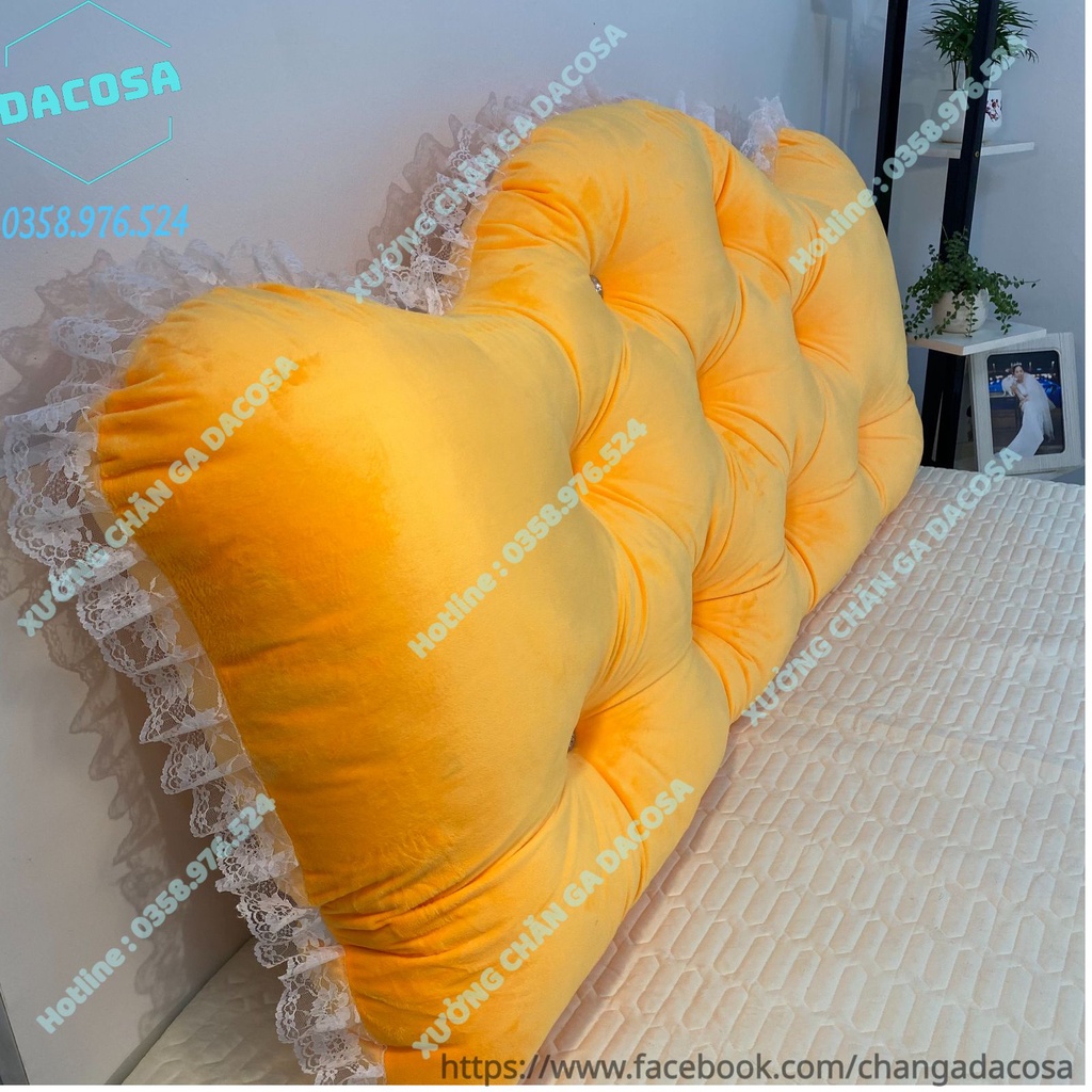 Đệm đầu giường, Gối tựa đầu giường đính đá cao cấp đầy đủ kích thước