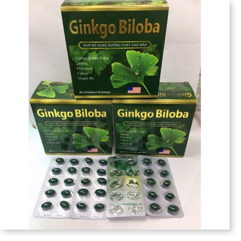 Ginkgo Biloba 240mg Bổ Sung Dưỡng Chất Cho Não, hoạt huyết dưỡng não hộp 100 viên