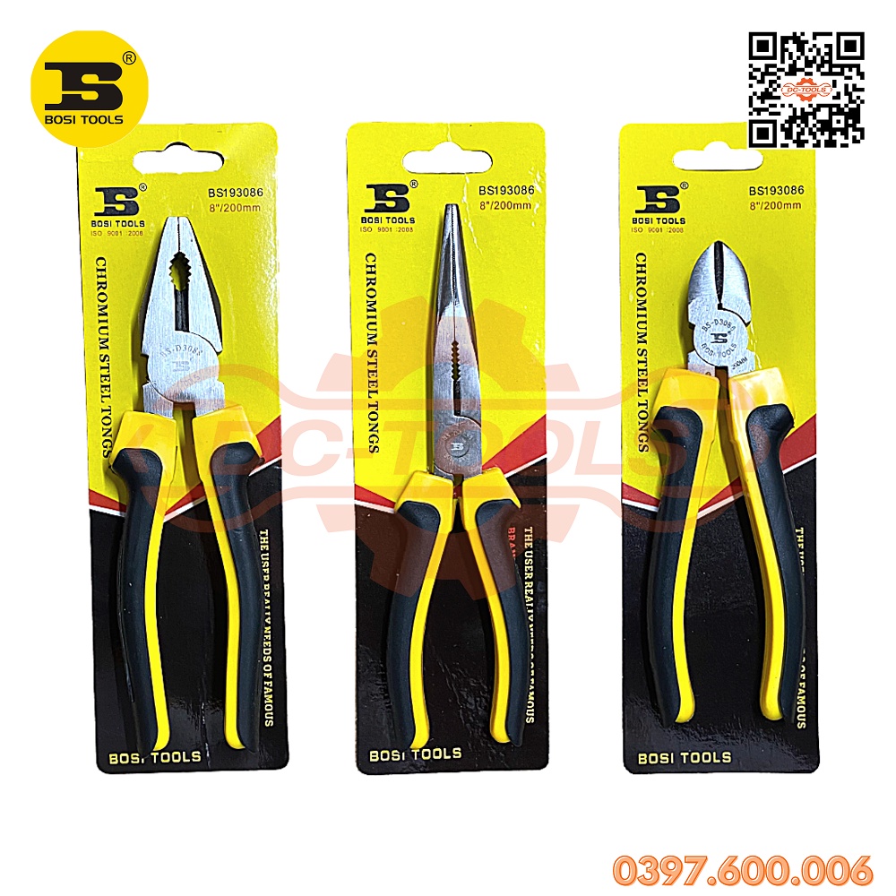 BỘ KÌM THÔNG DỤNG BOSI NHỌN, CẮT, ĐIỆN DC-TOOLS