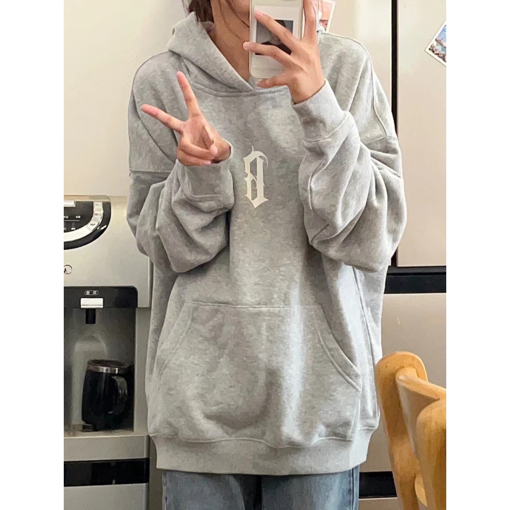 NRVP Áo Hoodie Tay Dài Oversize In Họa Tiết Phong Cách Hàn Quốc Kiểu Mới Cho Nam / Nữ