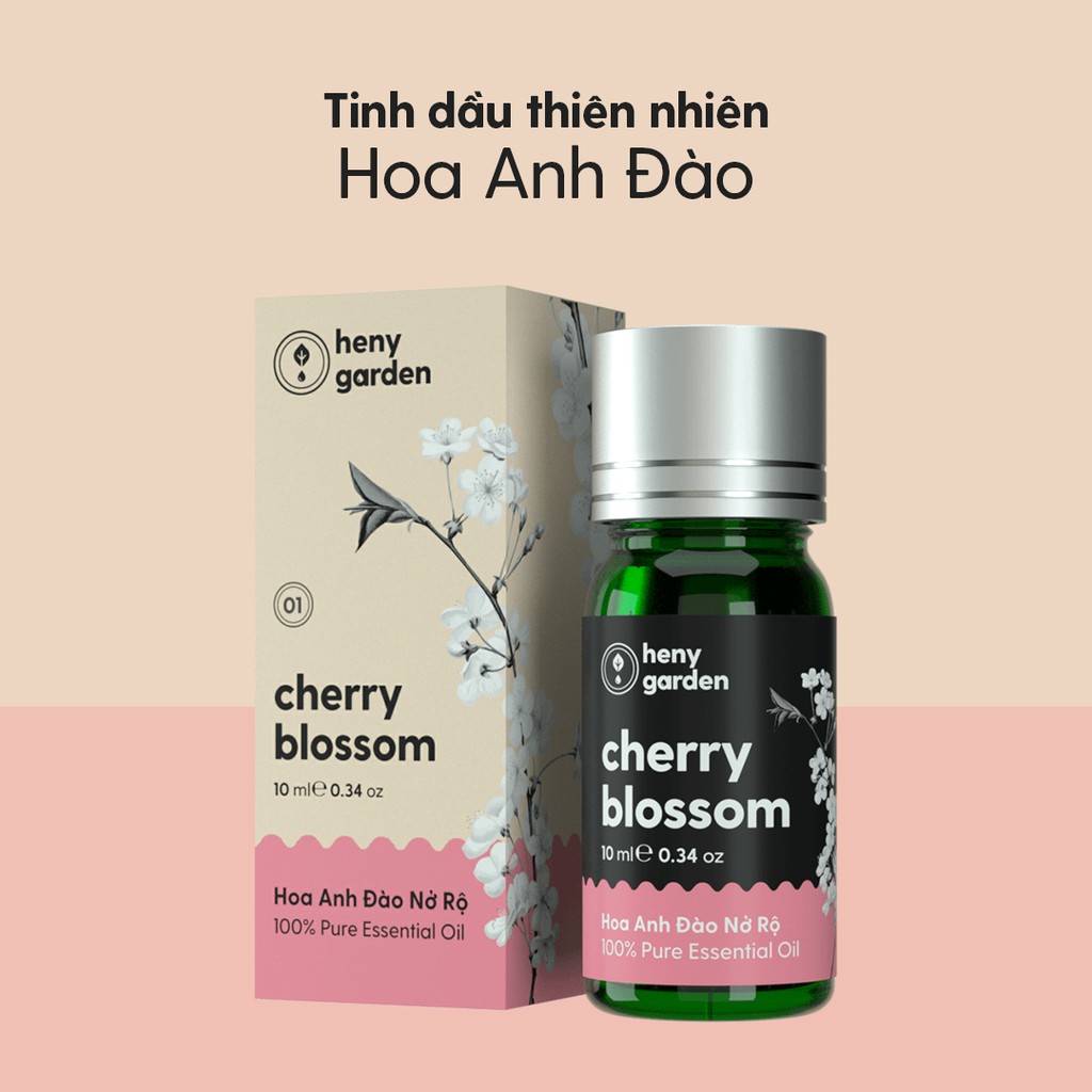 Tinh Dầu Hoa Anh Đào Organic Thiên Nhiên Nguyên Chất Đậm Đặc Xông Thơm Phòng, Làm Nến Thơm HENY GARDEN