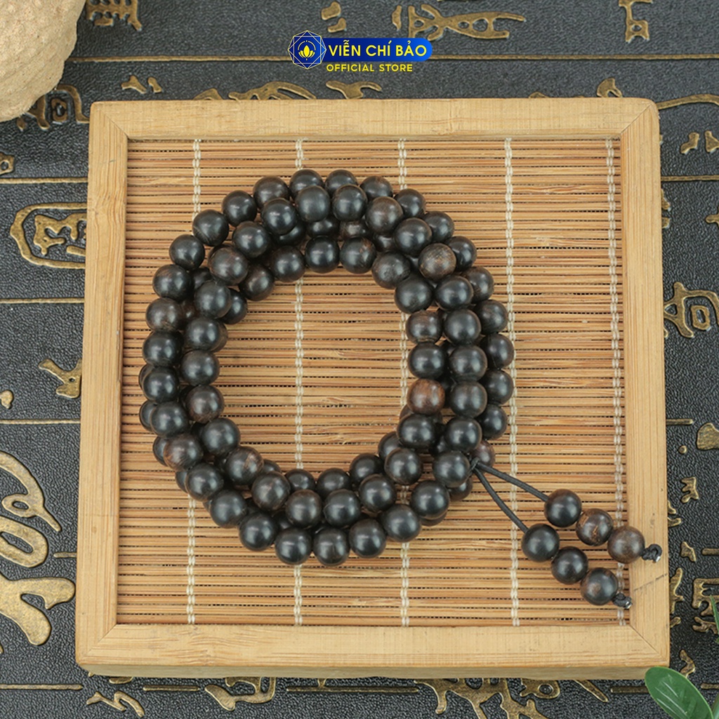 Vòng tay Trầm Hương nam nữ chuỗi 108 hạt trầm Indo 8mm  thời trang phụ kiện trang sức  Viễn Chí Bảo V000769