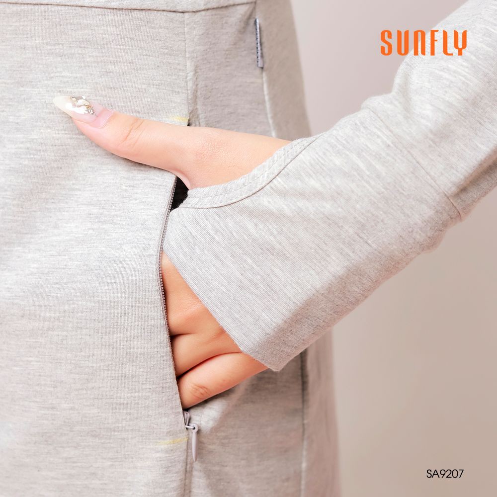 SA9207 ÁO CHỐNG NẮNG COTTON DÁNG DÀI KÉO KHÓA CÓ MŨ.. | BigBuy360 - bigbuy360.vn