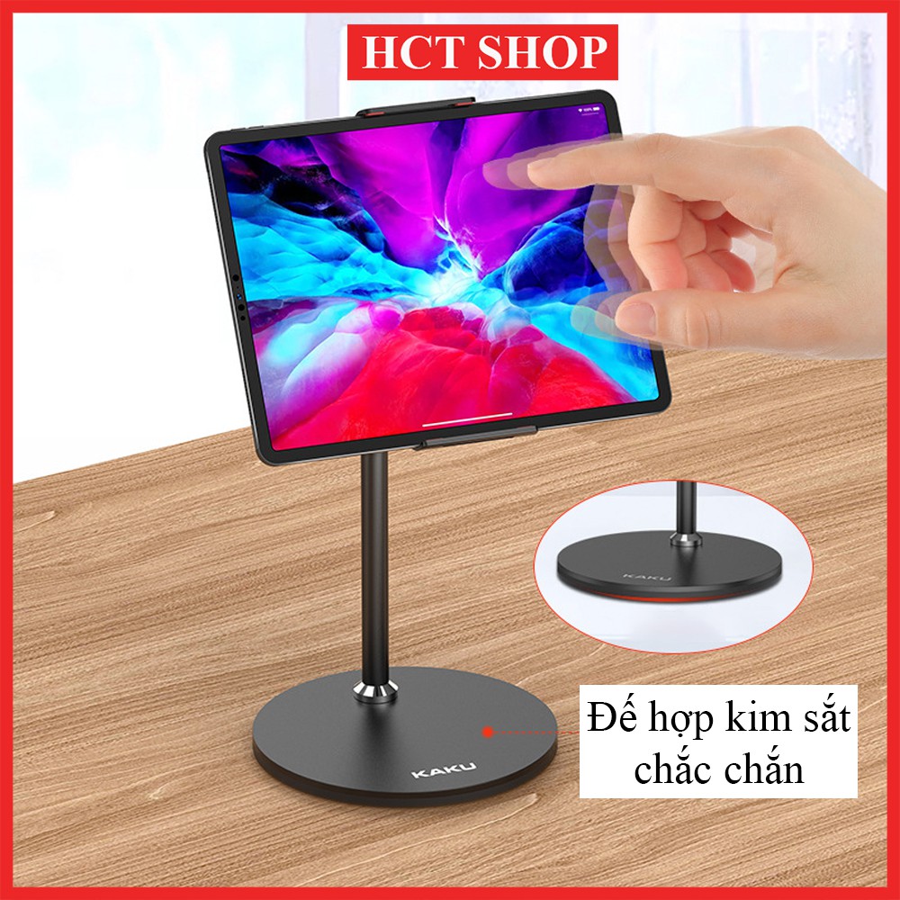 Giá đỡ kẹp điện thoại, máy tính bảng, iPad để bàn chính hãng KaKu, góc xoay linh hoạt, chắc chắn