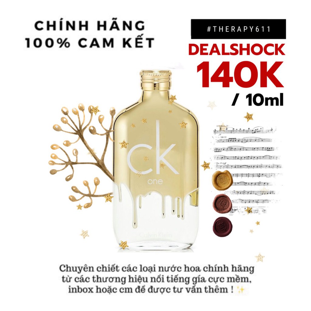..::✨Mẫu Thử Nước hoa dùng thử Ck One Gold Unisex EDT / Chuẩn Authentic (5ml/10ml/20ml)✨::..