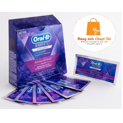 Miếng dán trắng răng Oral B 3D White Luxe Advance Seal Whitening Treatment