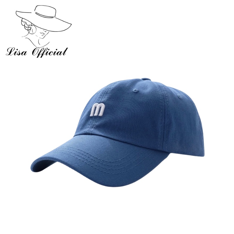 Mũ Lưỡi Trai 💖 Lisa Official 💖 Nón Kết Nhung Thêu Chữ M Phong Cách Ulzzang Form Unisex Nam Nữ - SV-27
