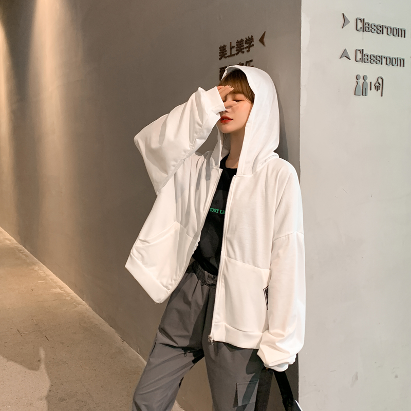 SUXI Áo Khoác Hoodie Phối Khóa Kéo Kiểu Hàn Quốc Thời Trang Thu Đông Cho Học Sinh