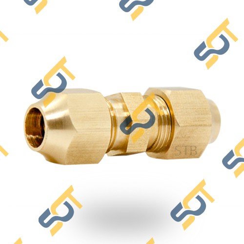 [Hàn ống đồng 6 8 10] Thẳng 2 đầu ren côn lồi cho điện lạnh & khí nén (Brass Flare Fitting Double) - Rắc co & Ren NPT