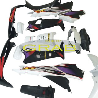 Bộ dàn áo xe Wave ZX - Wave 110 - Wave Thái Màu Trắng nhựa nguyên sinh ABS [ CÓ KÈM TEM XE]