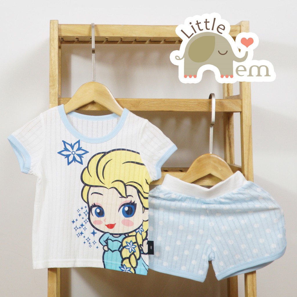 Bộ đồ bé gái Cotton xuất Nhật cộc tay _ Elsa