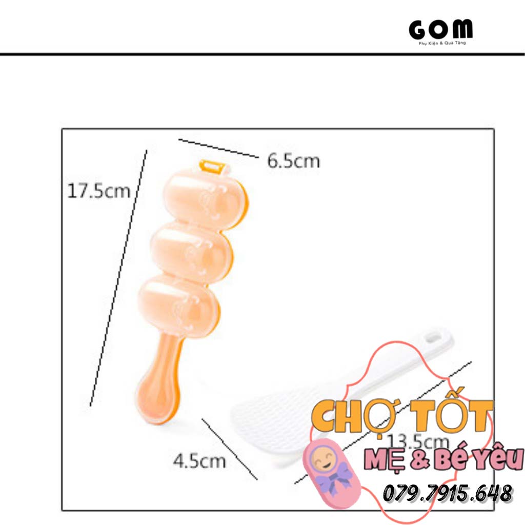 Khuôn Lắc Cơm Tạo Hình Cơm Viên Bento Cho Bé Ăn Dặm Kèm Thìa