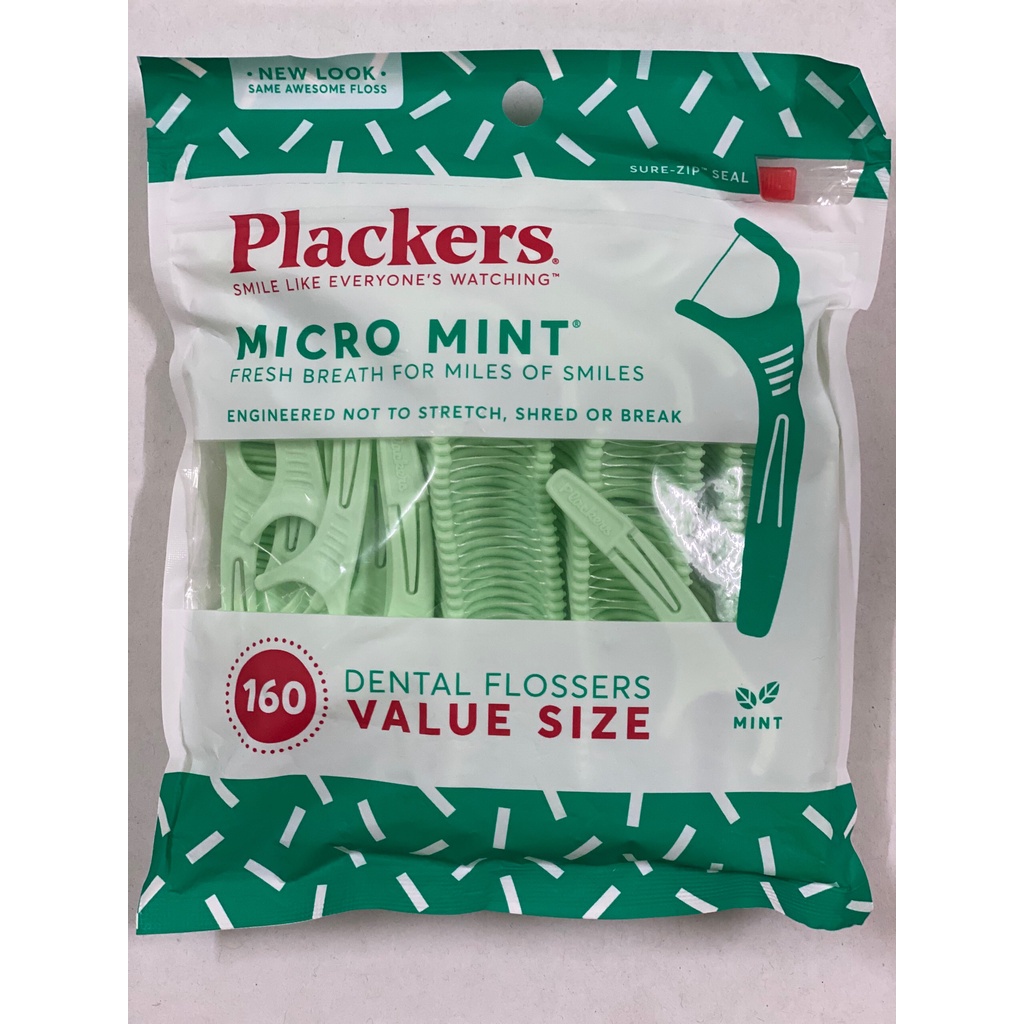 Tăm Chỉ Nha Khoa Plackers Micro Mint Dental Flossers 160 cây - Mỹ