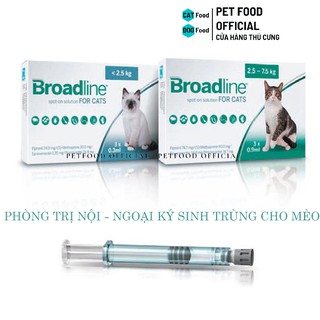BROADLINE Thuốc Nhỏ Gáy Trị Nội Ngoại Kí Sinh Trùng Cho Mèo ( <2.5 kg ) - ( >2.5 - 7 KG) Đặc Biệt Điều Trị Giun Tiêm