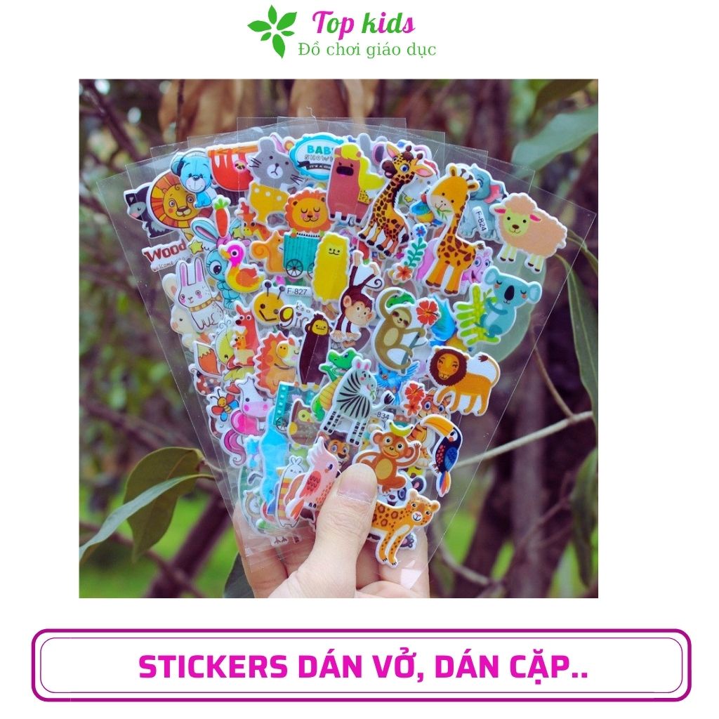 Sticker dán sổ đồ chơi dán hình dễ thương cute nổi 3D kích thước 0.7x17cm nhiều mẫu đa dạng cho bé trai bé gái - TOPKIDS