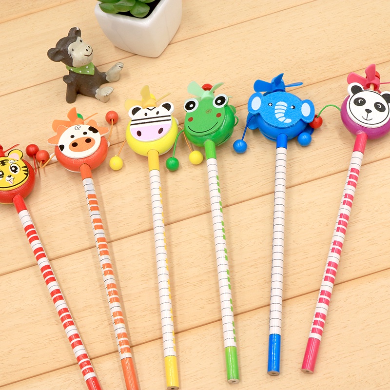 Bút chì gỗ HB kèm đồ chơi hoạt hình dễ thương