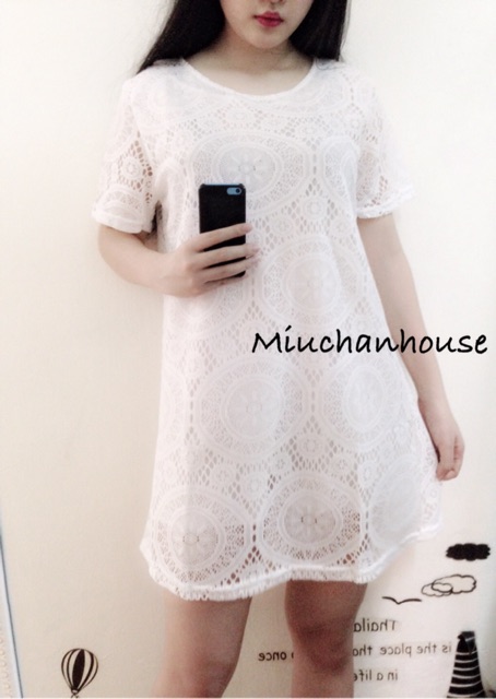 Váy suông ren 5 màu (ảnh 3-5-6-7 shop tự chụp) | BigBuy360 - bigbuy360.vn