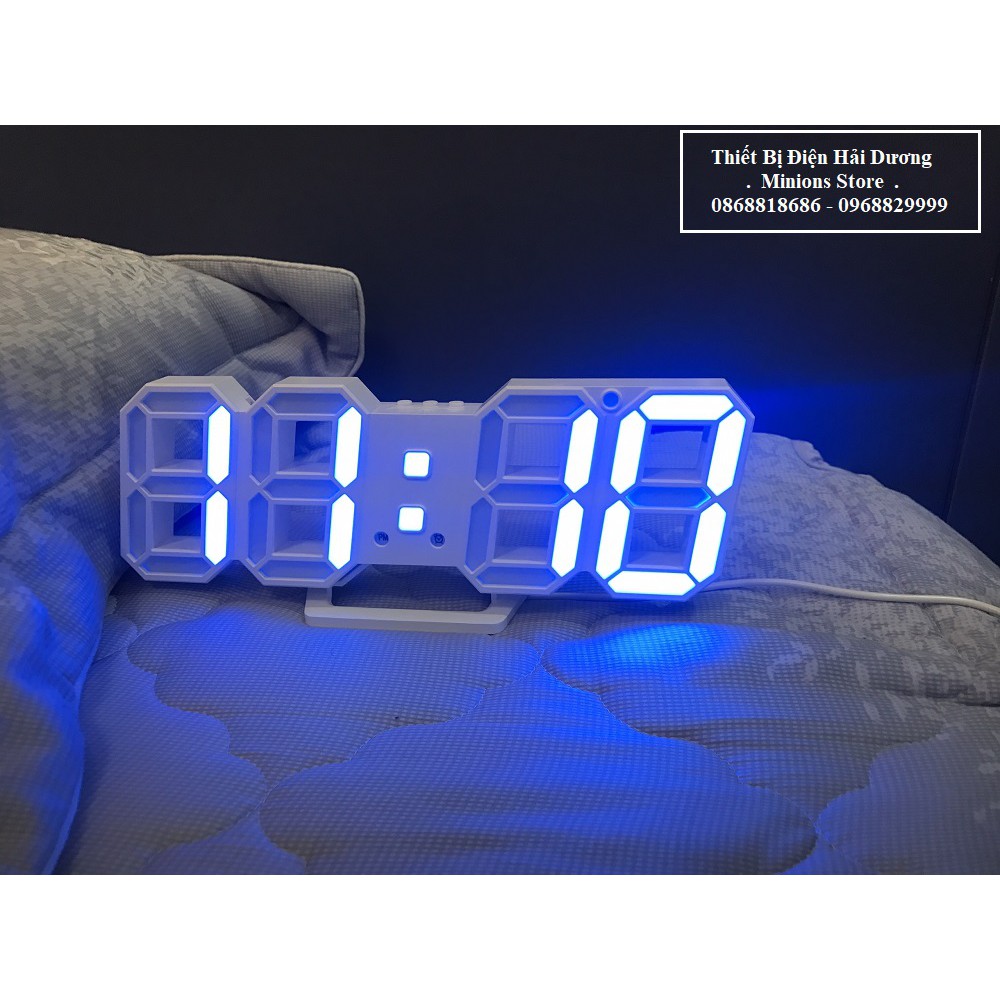 Đồng hồ LED 3D treo tường, để bàn thông minh TN828 Smart Clock - Bảo hành 18 tháng - Trang trí decor vintage căn phòng