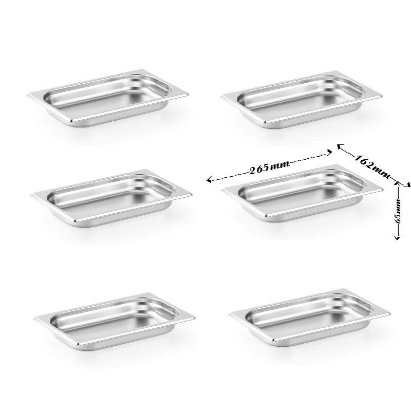 Khay inox GN 1/4, khay inox đựng thạch trà sữa loại inox 304 Cao Cấp 1/4