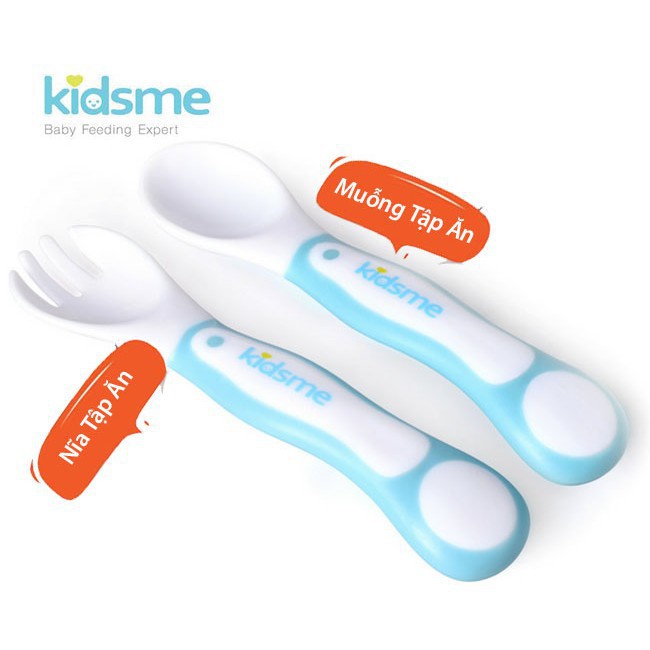 Bộ muỗng nĩa báo nhiệt tập ăn Kidsme 9831