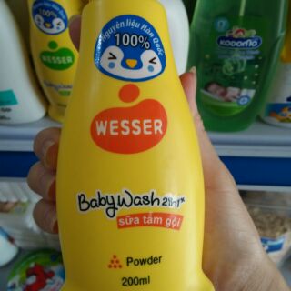 Sữa tắm gội Wesser 100ml, 200ml cho bé.
