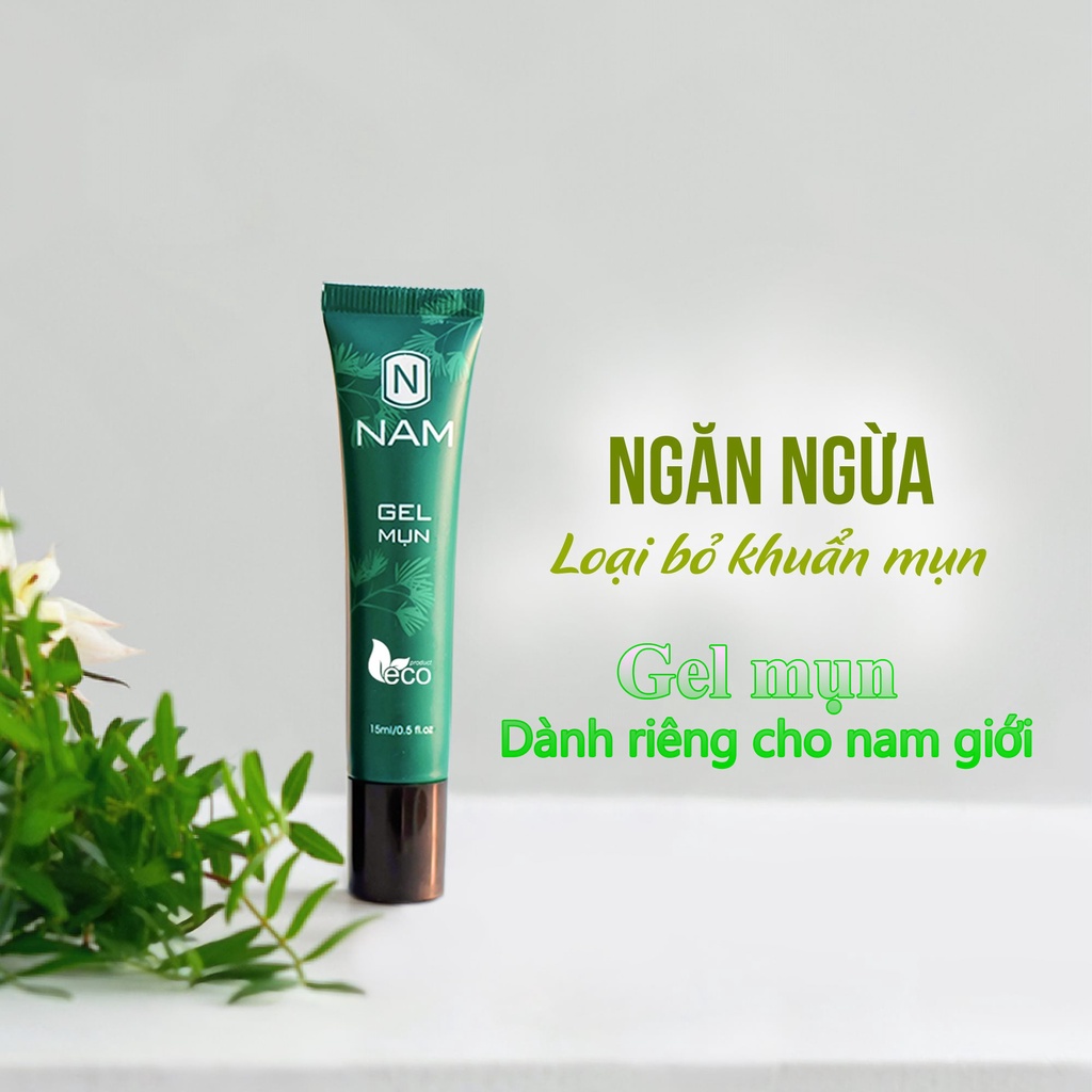 Gel mụn cho nam giới ECO Thiên Nhiên Việt xóa mụn thâm làm trắng da se khích lỗ chân lông 100% thiên nhiên 15ml