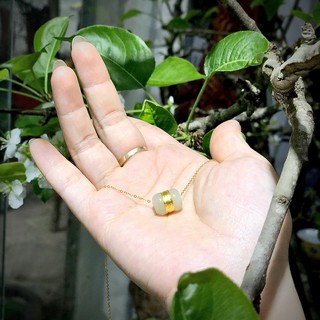 Dây chuyền lu thống bạch ngọc dát vàng