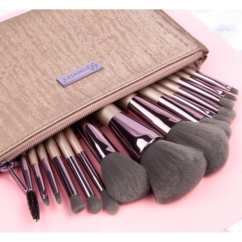 Bộ Cọ BH Cosmetics Lavish Elegance - 15 Piece Brush Set With Cosmetic Bag