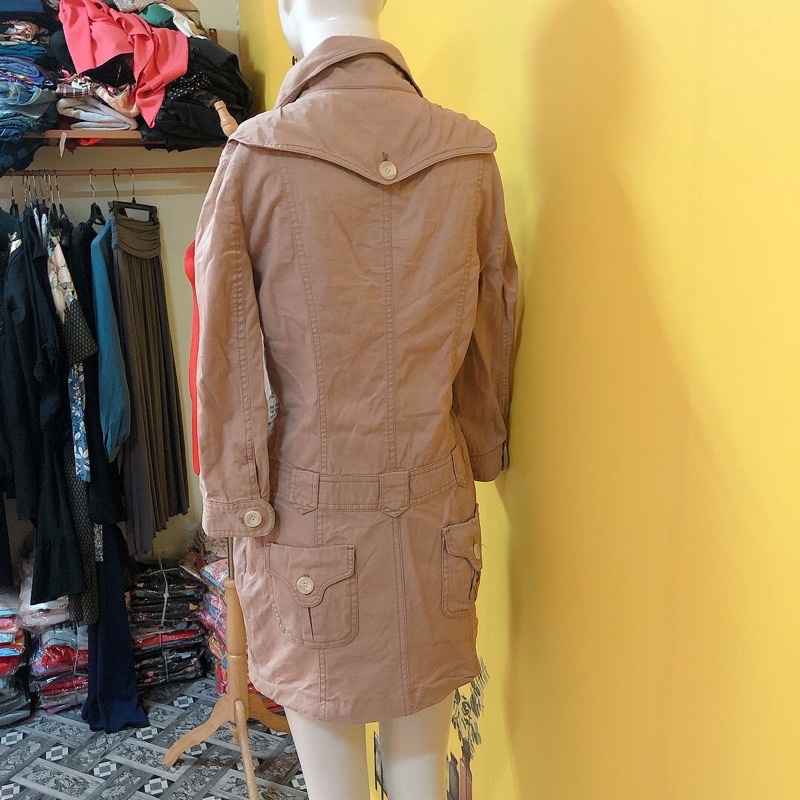 Đầm suông kaki túi hộp hàng si 2hand