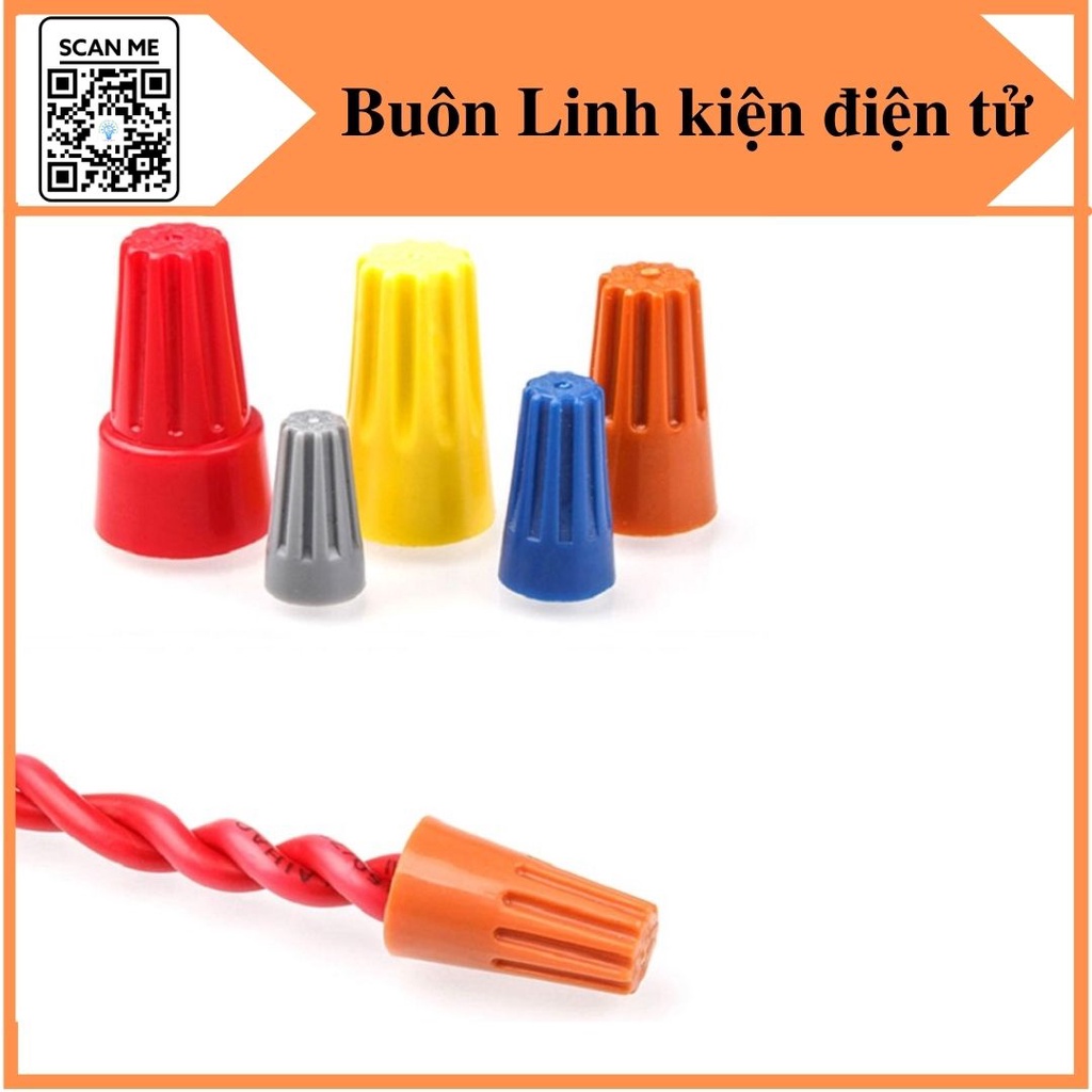 100 Cút nối dây điện nhanh các cỡ SP1, SP2, SP3, SP4, su xoắn dây điện, cút nối dây điện tròn