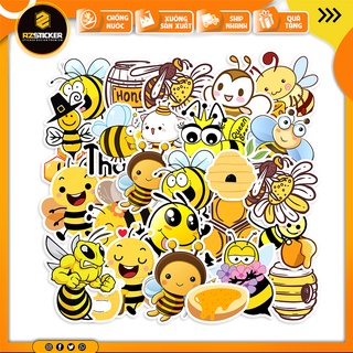 Sticker chị ong nâu dán sổ tay , dán mũ bảo hiểm | Chất liệu PVC 5 lớp chống nước được cắt sẵn từng hình
