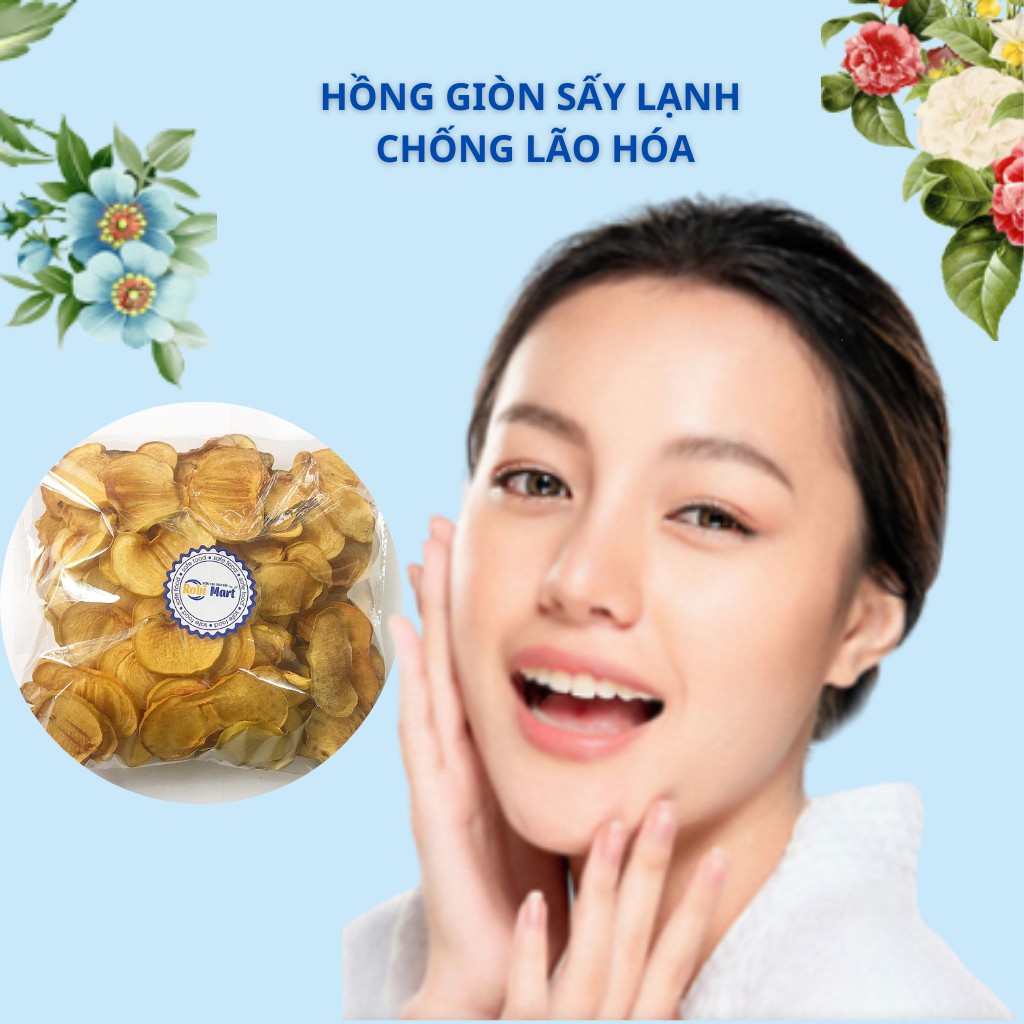 Hồng giòn thái lát sấy lạnh trọng lượng 500 gr - Hàng loại 1