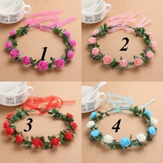 Vòng hoa đội đầu hoa hồng mẫu 9 bông hoa 2,5cm